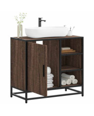 Armoire de lavabo de salle de bain chêne marron 65x33x60 cm | Mobilier & Déco
