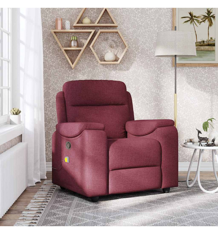 Fauteuil de massage inclinable Rouge bordeaux Tissu | Mobilier & Déco