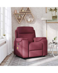 Fauteuil de massage inclinable Rouge bordeaux Tissu | Mobilier & Déco