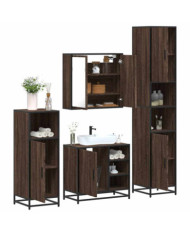 Ensemble de meubles de salle de bain 4 pcs chêne marron | Mobilier & Déco