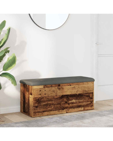 Banc de rangement vieux bois 102x42x45 cm bois d'ingénierie | Mobilier & Déco