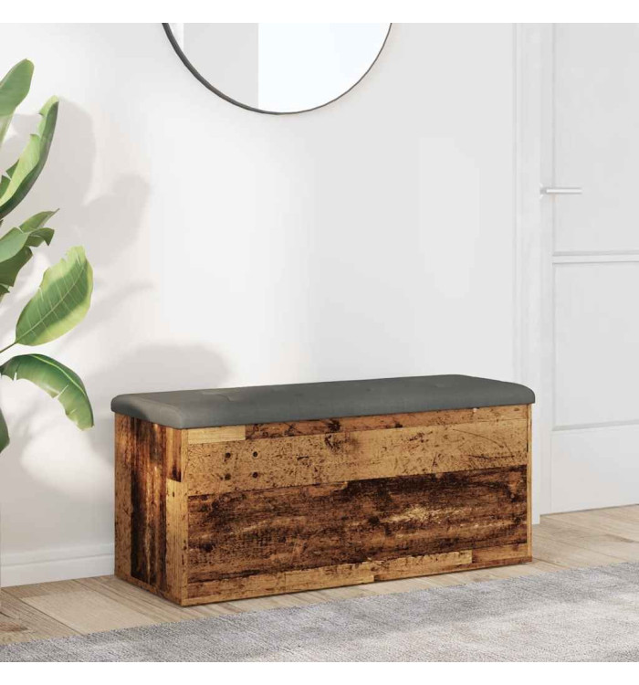 Banc de rangement vieux bois 102x42x45 cm bois d'ingénierie | Mobilier & Déco