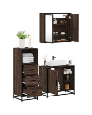 Ensemble de meubles de salle de bain 3 pcs Chêne marron | Mobilier & Déco