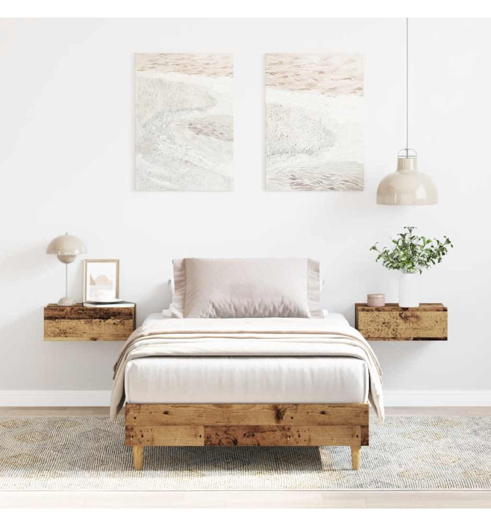 Cadre de lit sans matelas vieux bois 75x190 cm bois ingénierie | Mobilier & Déco