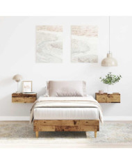 Cadre de lit sans matelas vieux bois 75x190 cm bois ingénierie | Mobilier & Déco