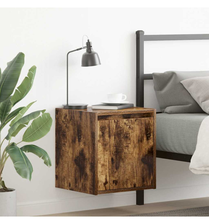 Tables de chevet murales 2 pcs chêne fumé 38x34x40 cm | Mobilier & Déco