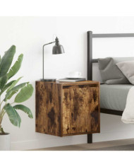 Tables de chevet murales 2 pcs chêne fumé 38x34x40 cm | Mobilier & Déco
