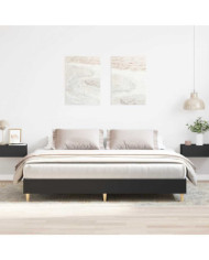 Cadre de lit sans matelas noir 160x200 cm bois d'ingénierie | Mobilier & Déco