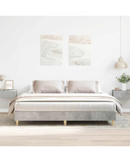 Cadre de lit sans matelas gris béton 160x200 cm bois ingénierie | Mobilier & Déco