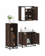 Ensemble de meubles de salle de bain 3 pcs Chêne marron | Mobilier & Déco