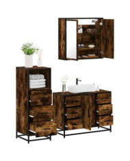 Ensemble de meubles de salle de bain 3 pcs Chêne fumé | Mobilier & Déco
