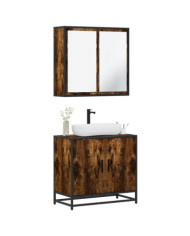 Ensemble de meubles de salle de bain 2 pcs Chêne fumé | Mobilier & Déco