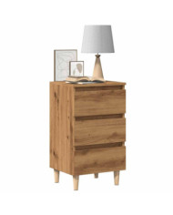 Table de chevet chêne artisanal 40x35x69 cm bois d’ingénierie | Mobilier & Déco