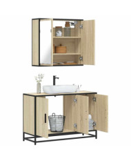 Ensemble de meubles de salle de bain 2 pcs chêne sonoma | Mobilier & Déco