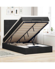 Cadre de lit ottoman avec matelas noir 120x200 cm velours | Mobilier & Déco
