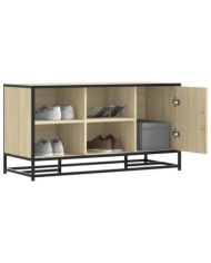 Banc à chaussures chêne sonoma bois d'ingénierie et métal | Mobilier & Déco