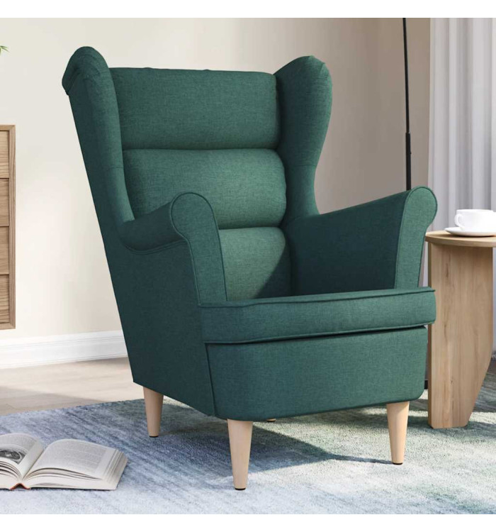 Fauteuil vert foncé 74x84x100 cm tissu | Mobilier & Déco