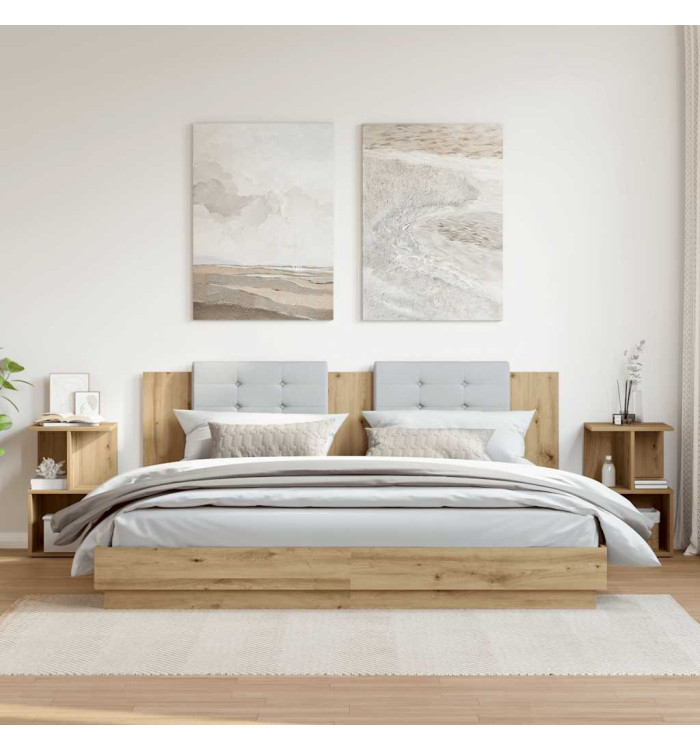 Tables de chevet 2 pcs chêne artisanal 35x35x55 cm | Mobilier & Déco