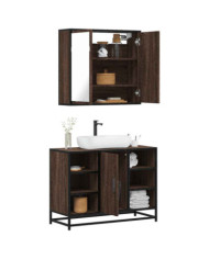 Ensemble de meubles de salle de bain 2 pcs Chêne marron | Mobilier & Déco