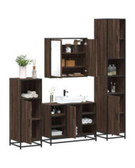 Ensemble de meubles de salle de bain 4 pcs chêne marron | Mobilier & Déco