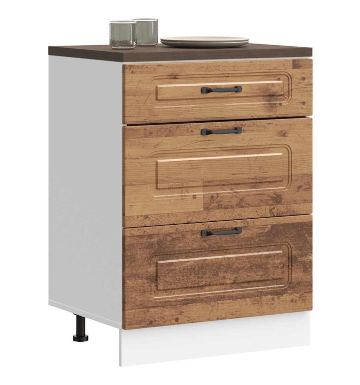Armoire de cuisine Kalmar vieux bois bois d'ingénierie | Mobilier & Déco