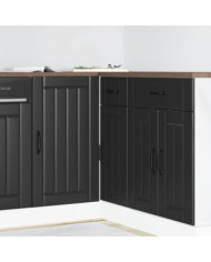 Meuble de base de lavabo Lucca noir bois d'ingénierie | Mobilier & Déco