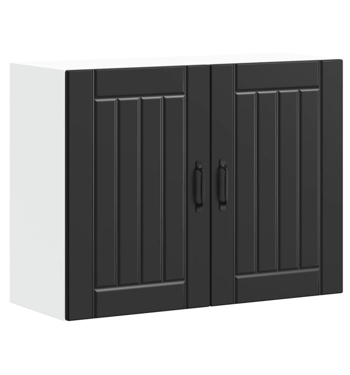 Armoire murale de cuisine Lucca noir bois d'ingénierie | Mobilier & Déco