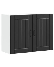 Armoire murale de cuisine Lucca noir bois d'ingénierie | Mobilier & Déco