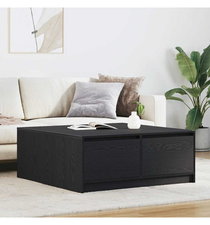 Table basse avec tiroirs chêne noir 100x100x40 cm | Mobilier & Déco