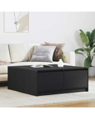Table basse avec tiroirs chêne noir 100x100x40 cm | Mobilier & Déco