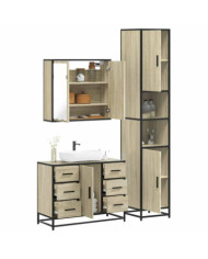 Ensemble de meubles de salle de bain 3 pcs chêne sonoma | Mobilier & Déco