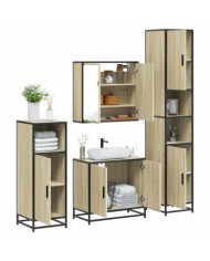 Ensemble de meubles de salle de bain 4 pcs chêne sonoma | Mobilier & Déco