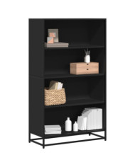 Bibliothèque noir 80,5x35x139 cm bois d'ingénierie | Mobilier & Déco