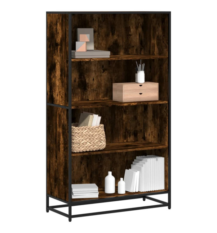 Bibliothèque chêne fumé 80,5x35x139 cm bois d'ingénierie | Mobilier & Déco