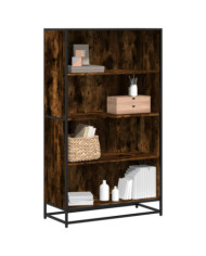 Bibliothèque chêne fumé 80,5x35x139 cm bois d'ingénierie | Mobilier & Déco