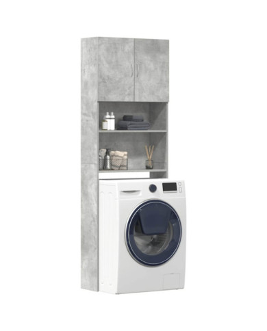 Meuble de machine à laver gris béton bois d'ingénierie | Mobilier & Déco