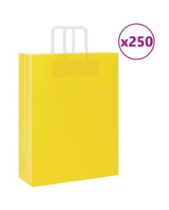 Sacs en papier 250 pcs avec poignées jaune 32x12x42 cm | Mobilier & Déco