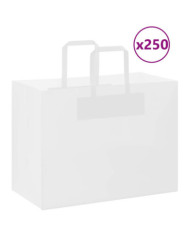 Sacs en papier 250 pcs avec poignées blanc 32x17x25 cm | Mobilier & Déco