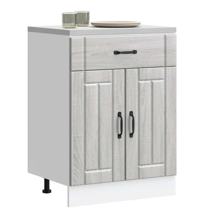 Armoire de cuisine Lucca sonoma gris bois ingénierie | Mobilier & Déco