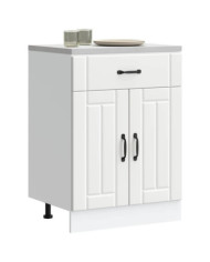 Armoire de cuisine Lucca blanc bois d'ingénierie | Mobilier & Déco