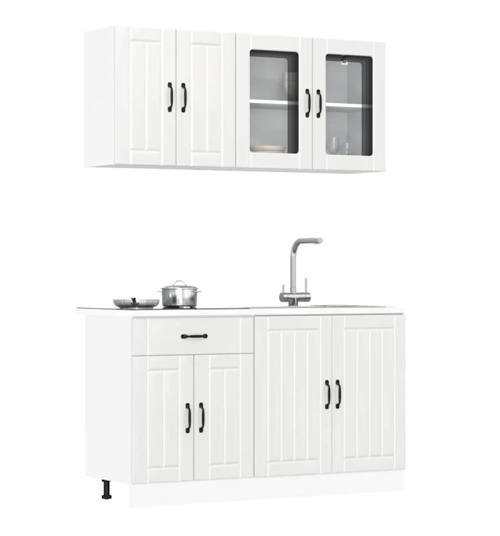 Ensemble d'armoires de cuisine 4 pcs Kalmar bois d'ingénierie | Mobilier & Déco