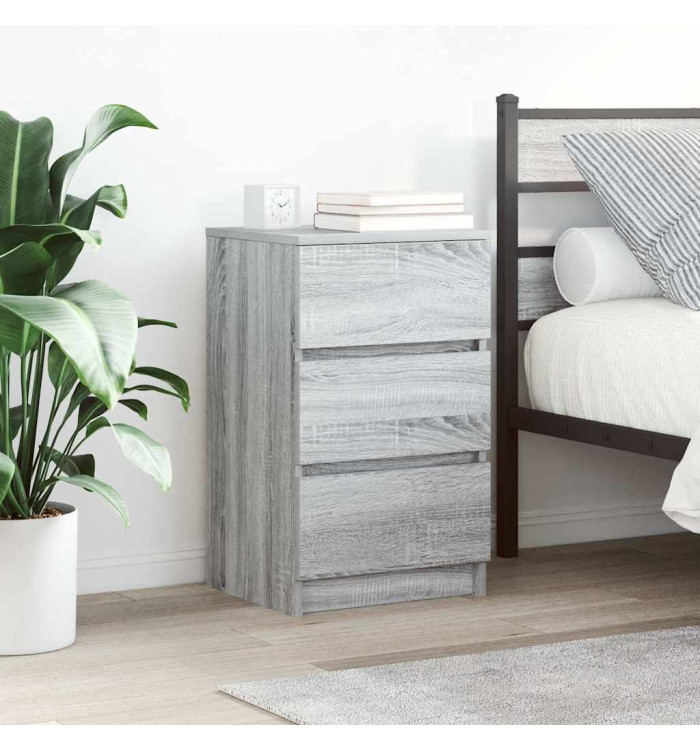 Tables de chevet avec 3 tiroirs 2 pcs sonoma gris 39x35x65 cm | Mobilier & Déco