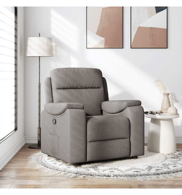 Fauteuil inclinable Taupe Tissu | Mobilier & Déco