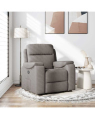 Fauteuil inclinable Taupe Tissu | Mobilier & Déco