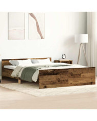 Cadre de lit sans matelas vieux bois 140x190 cm bois ingénierie | Mobilier & Déco