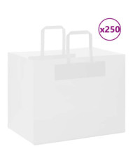 Sacs en papier 250 pcs avec poignées blanc 32x22x24 cm | Mobilier & Déco
