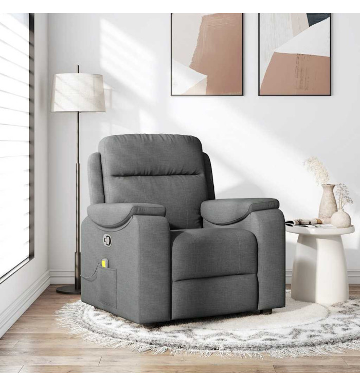 Fauteuil de massage inclinable Gris foncé Tissu | Mobilier & Déco