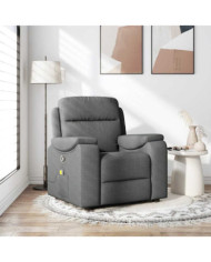 Fauteuil de massage inclinable Gris foncé Tissu | Mobilier & Déco