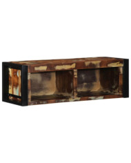 Meuble TV multicolore 80x30x25 cm bois de récupération solide | Mobilier & Déco