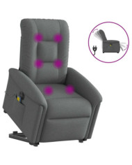 Fauteuil inclinable de massage électrique Gris foncé Tissu | Mobilier & Déco